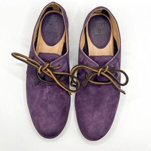 Frye Jillian Oxford Purple Leather Lace Up Shoes Size 6.5
